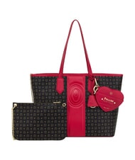 POLLINI HERITAGE Sac cabas bandouli&egrave;re, avec trousse de toilette noir rouge - Sacs pour Femme - 5