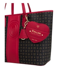 POLLINI HERITAGE Sac cabas bandouli&egrave;re, avec trousse de toilette noir rouge - Sacs pour Femme - 6