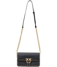 PINKO LOVE ONE SLOUCHY Mini sac bandouli&egrave;re noir-or antique - Sacs pour Femme - 4