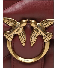 PINKO CLASSIC LOVE PUFF Sac en cuir nappa groseille intense-or antique - Sacs pour Femme - 3