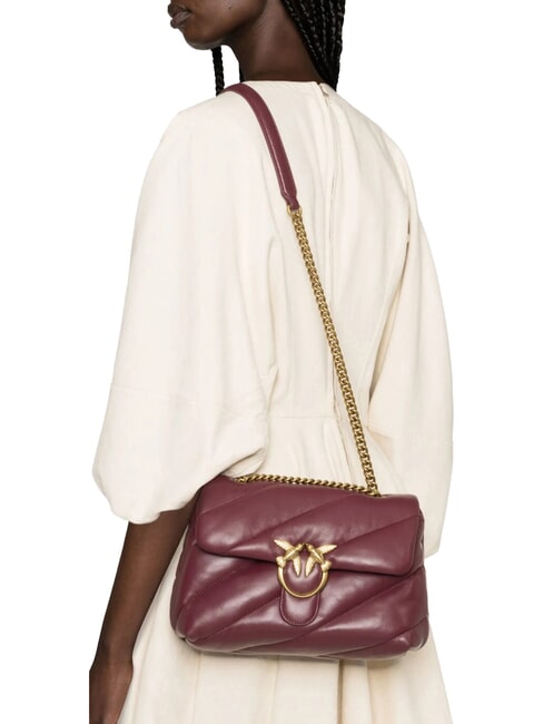 CLASSIC LOVE PUFF Sac en cuir nappa groseille intense-or antique - Sacs pour Femme