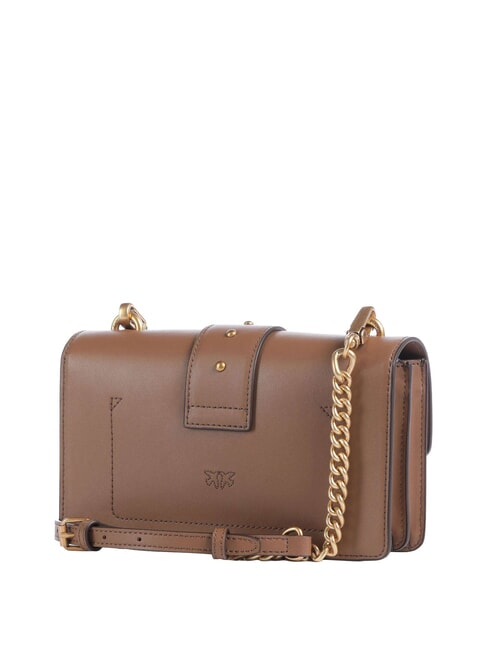 LOVE ONE CLASSIC Mini sac &agrave; bandouli&egrave;re en cuir cognac brun-or antique - Sacs pour Femme