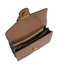 PINKO LOVE ONE CLASSIC Mini sac &agrave; bandouli&egrave;re en cuir cognac brun-or antique - Sacs pour Femme - 4