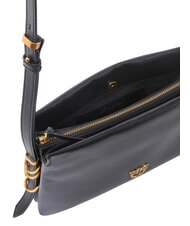PINKO TRIPLET MINI Sac bandouli&egrave;re en cuir noir-or antique - Sacs pour Femme - 3