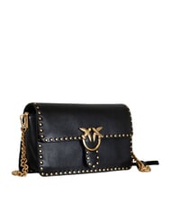 PINKO LOVE ONE SLOUCHY sac bandouli&egrave;re noir-or antique - Sacs pour Femme - 2