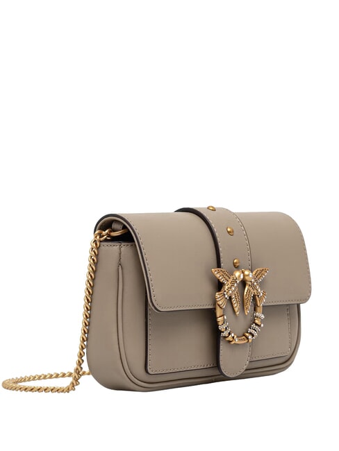LOVE POCKET Mini sac bandouli&egrave;re blanc de soie-or antique - Sacs pour Femme