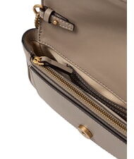 PINKO LOVE POCKET Mini sac bandouli&egrave;re blanc de soie-or antique - Sacs pour Femme - 5