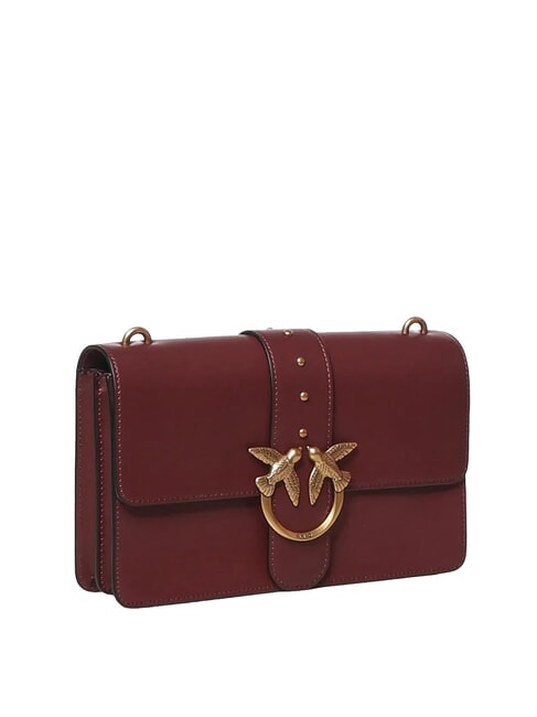 LOVE ONE CLASSIC Sac bandouli&egrave;re en cuir avec rabat groseille intense-or antique - Sacs pour Femme