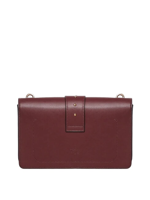 LOVE ONE CLASSIC Sac bandouli&egrave;re en cuir avec rabat groseille intense-or antique - Sacs pour Femme