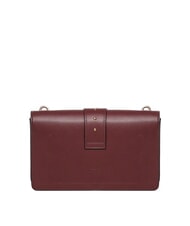 PINKO LOVE ONE CLASSIC Sac bandouli&egrave;re en cuir avec rabat groseille intense-or antique - Sacs pour Femme - 3