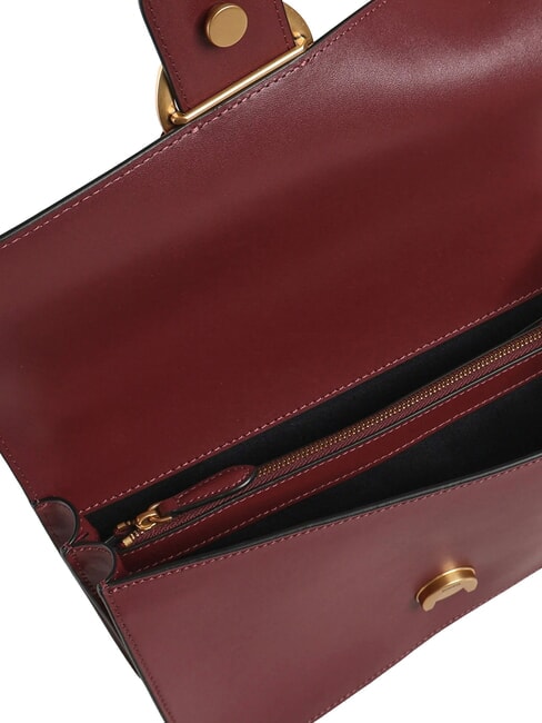 LOVE ONE CLASSIC Sac bandouli&egrave;re en cuir avec rabat groseille intense-or antique - Sacs pour Femme