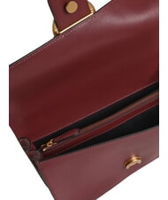 PINKO LOVE ONE CLASSIC Sac bandouli&egrave;re en cuir avec rabat groseille intense-or antique - Sacs pour Femme - 4