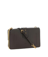 PINKO LOVE ONE CLASSIC Sac bandouli&egrave;re en cuir avec rabat marasca brun-or antique - Sacs pour Femme - 2