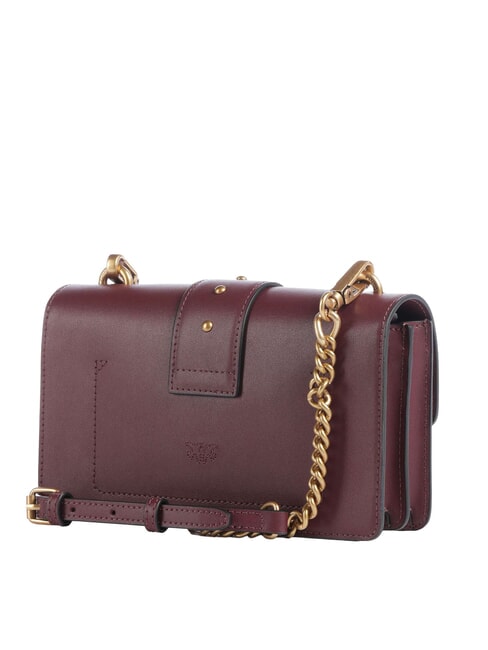 LOVE ONE CLASSIC Mini sac &agrave; bandouli&egrave;re en cuir groseille intense-or antique - Sacs pour Femme