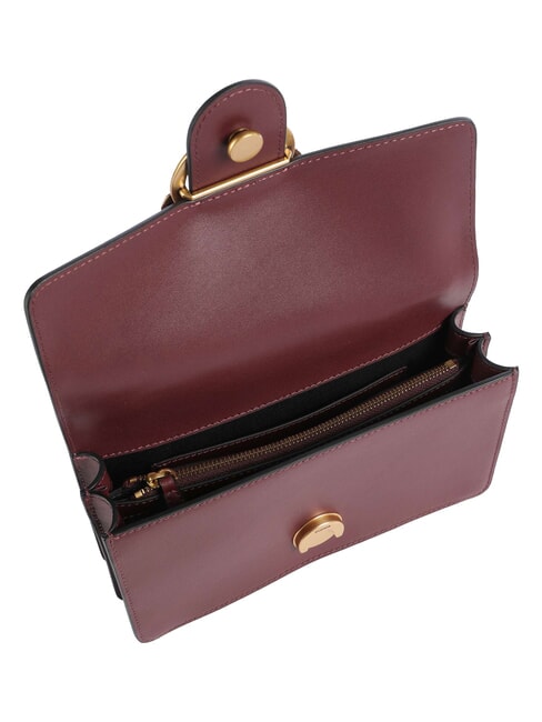 LOVE ONE CLASSIC Mini sac &agrave; bandouli&egrave;re en cuir groseille intense-or antique - Sacs pour Femme
