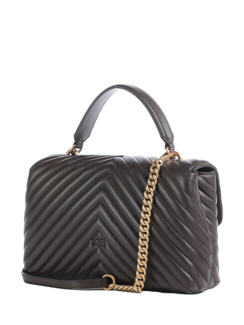 CLASSIC LADY LOVE BAG sac &agrave; chevrons marasca brun-or antique - Sacs pour Femme