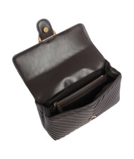 PINKO CLASSIC LADY LOVE BAG sac &agrave; chevrons marasca brun-or antique - Sacs pour Femme - 4