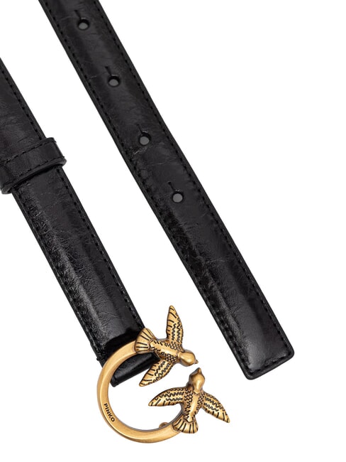 LOVE BERRY ceinture en cuir noir-or antique - Ceintures