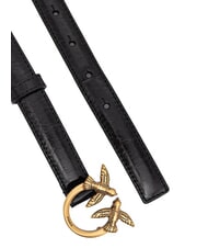 PINKO LOVE BERRY ceinture en cuir noir-or antique - Ceintures - 2