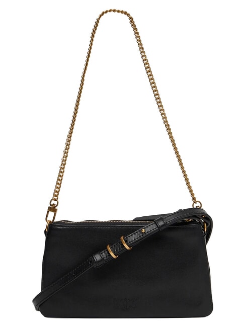 DOUBLE Sac bandouli&egrave;re, avec bandouli&egrave;re noir-or antique - Sacs pour Femme