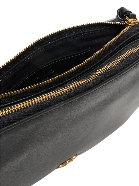 DOUBLE Sac bandouli&egrave;re, avec bandouli&egrave;re noir-or antique - Sacs pour Femme