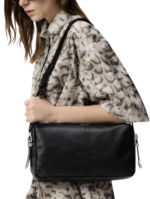 24 CLASSIC sac bandouli&egrave;re noir-vieil argent - Sacs pour Femme