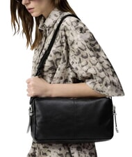 PINKO 24 CLASSIC sac bandouli&egrave;re noir-vieil argent - Sacs pour Femme - 2