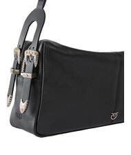 PINKO 24 CLASSIC sac bandouli&egrave;re noir-vieil argent - Sacs pour Femme - 4