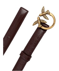 PINKO LOVE BERRY ceinture en cuir brun fonc&eacute; or antique - Ceintures - 2