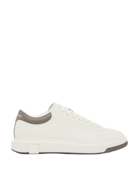 ACTION Baskets en cuir blanc cass&eacute; + faucon - Chaussures Homme