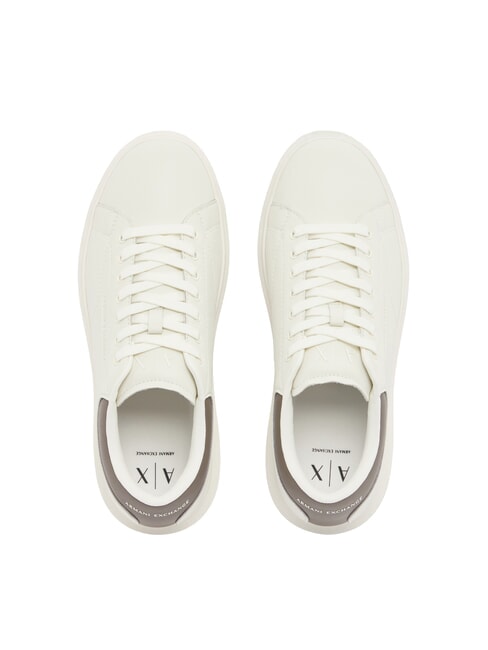 ACTION Baskets en cuir blanc cass&eacute; + faucon - Chaussures Homme