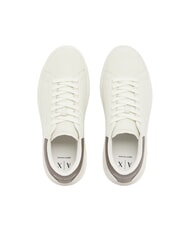 ARMANI EXCHANGE ACTION Baskets en cuir blanc cass&eacute; + faucon - Chaussures Homme - 4
