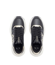 ARMANI EXCHANGE NIKY Baskets noir et or p&acirc;le - Chaussures Femme - 4