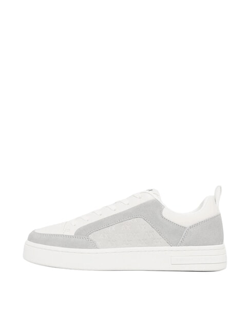LONDON Baskets en cuir blanc cass&eacute; - Chaussures Homme
