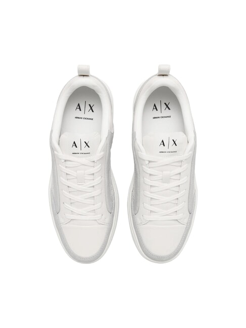 LONDON Baskets en cuir blanc cass&eacute; - Chaussures Homme
