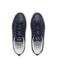 ARMANI EXCHANGE LONDON Baskets en cuir bleu marine profond - Chaussures Homme - 4