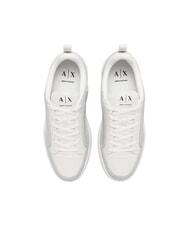 ARMANI EXCHANGE LONDON Baskets en cuir blanc cass&eacute; - Chaussures Homme - 4