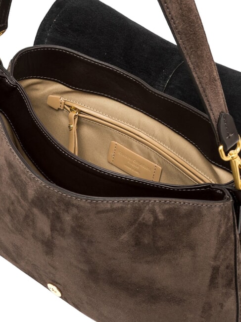 HELENA ROUND sac bandouli&egrave;re en cuir moka - Sacs pour Femme