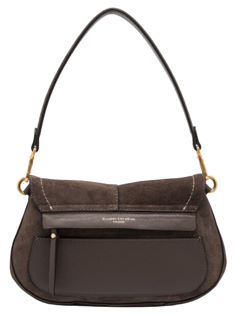 HELENA ROUND sac bandouli&egrave;re en cuir moka - Sacs pour Femme