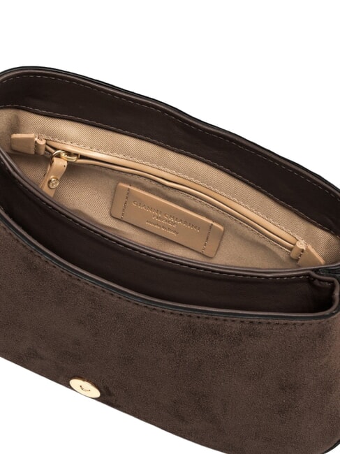 HELENA ROUND sac bandouli&egrave;re en cuir moka - Sacs pour Femme