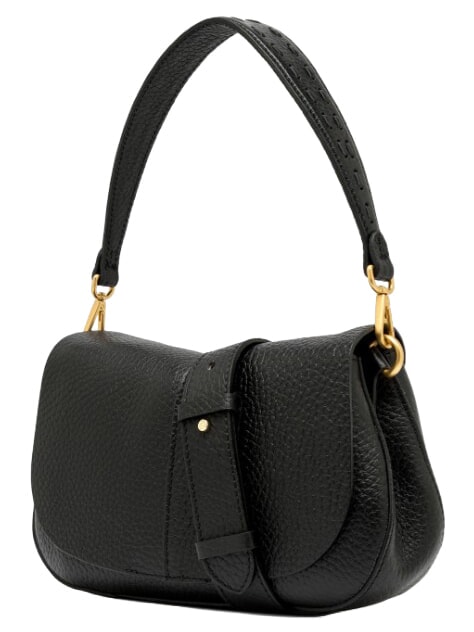 HELENA ROUND Sac bandouli&egrave;re en cuir, avec bandouli&egrave;re Noir - Sacs pour Femme