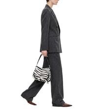 GIANNI CHIARINI HELENA ROUND Sac bandouli&egrave;re en cuir, avec bandouli&egrave;re z&egrave;bre noir et blanc - Sacs pour Femme - 2