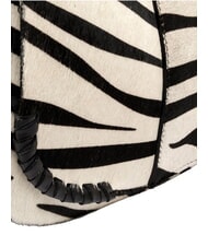 GIANNI CHIARINI HELENA ROUND Sac bandouli&egrave;re en cuir, avec bandouli&egrave;re z&egrave;bre noir et blanc - Sacs pour Femme - 6
