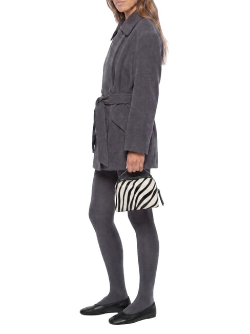 ALIFA Sac &agrave; main en cuir, avec bandouli&egrave;re z&egrave;bre noir et blanc - Sacs pour Femme