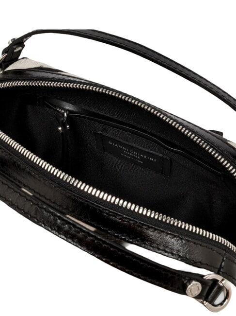 ALIFA Sac &agrave; main en cuir, avec bandouli&egrave;re z&egrave;bre noir et blanc - Sacs pour Femme