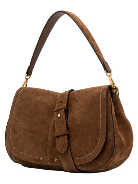 HELENA ROUND sac bandouli&egrave;re en cuir Cognac - Sacs pour Femme