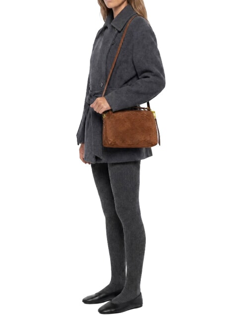 ALIFA Sac &agrave; main avec bandouli&egrave;re, en cuir Cognac - Sacs pour Femme