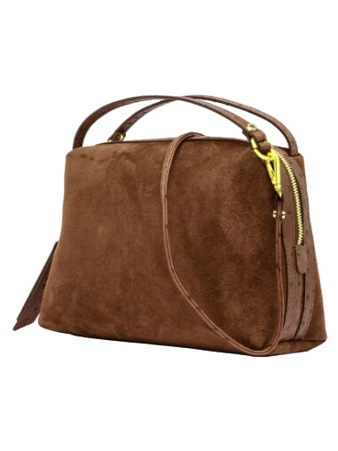 ALIFA Sac &agrave; main avec bandouli&egrave;re, en cuir Cognac - Sacs pour Femme