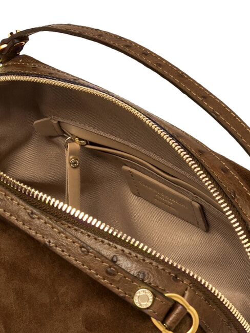 ALIFA Sac &agrave; main avec bandouli&egrave;re, en cuir Cognac - Sacs pour Femme