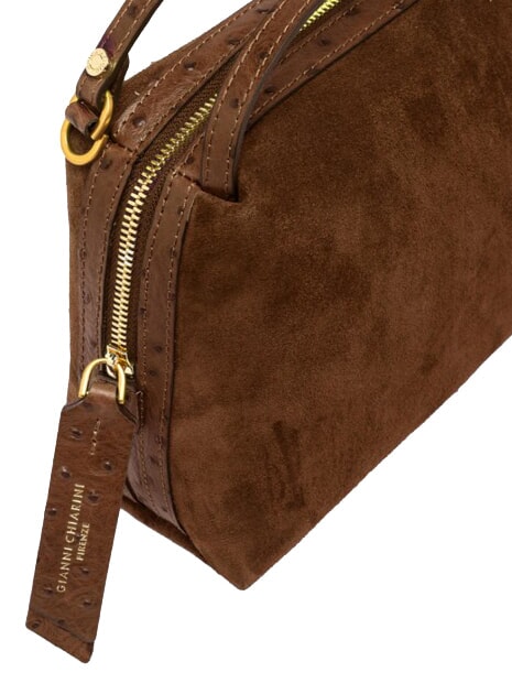 ALIFA Sac &agrave; main avec bandouli&egrave;re, en cuir Cognac - Sacs pour Femme